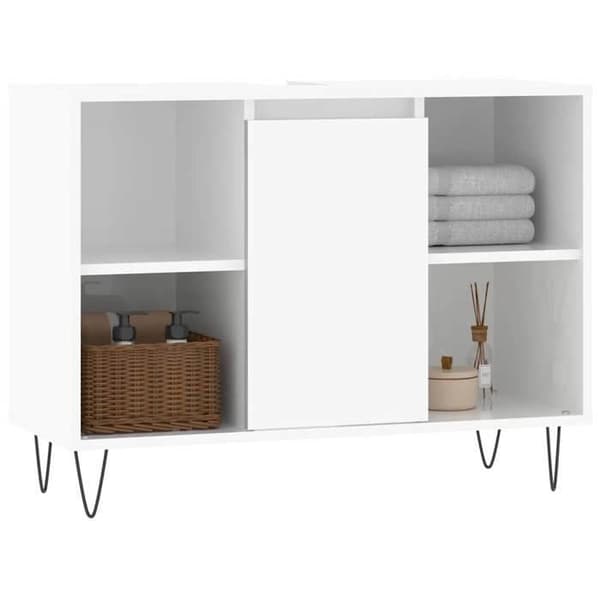 vidaXL Badrumsskåp Blank Vit 80x33x60 cm 831630