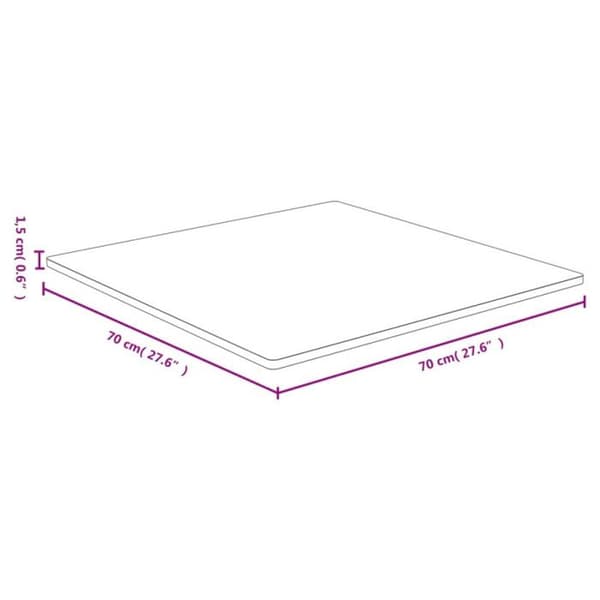 vidaXL Bordsskiva 70x70x1,5 cm Bambu 352695