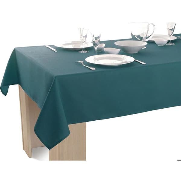 Blå fläckavvisande duk 150 x 240 cm – vattenavvisande polyester, fållar