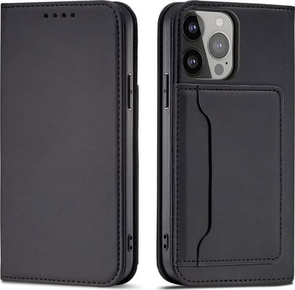 Hurtel - 187761864 - Magnetfodral iPhone 14 Pro Max med plånbok och ställ svart