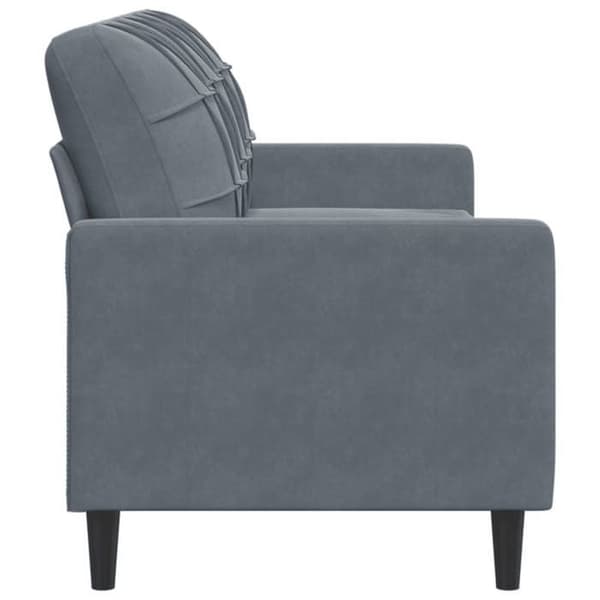 vidaXL 3-sitssoffa Mörkgrå 180 cm Sammet 4007635