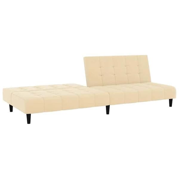 vidaXL 2-sits soffa med sängfunktion i krämfärgad sammet 375772