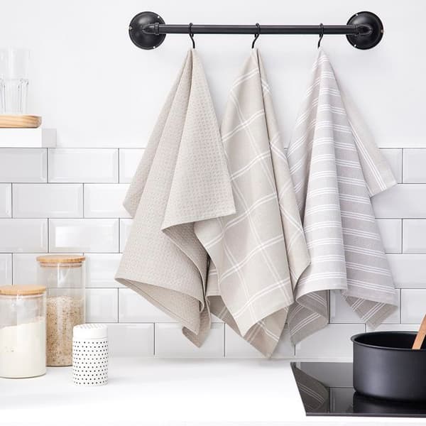 Satz med 3 rutor av handdukar ESSENTIAL - IDAG - Beige 50x70 cm