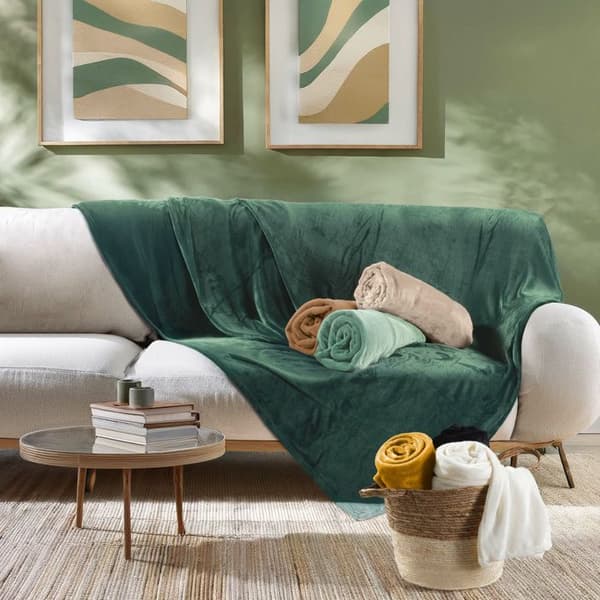 Rutig Uni i Flanell "Flanou" 180x220cm Kamel