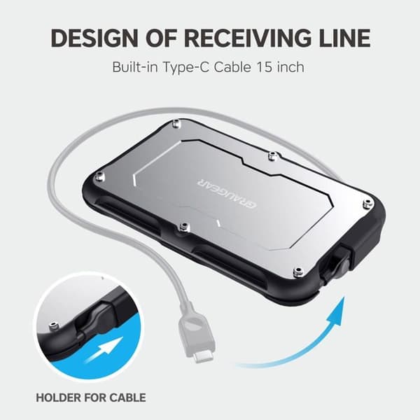 Extern SSD-hårddisk - Graugear - 18066 - 2,5 tum - USB-C - Stöttålig