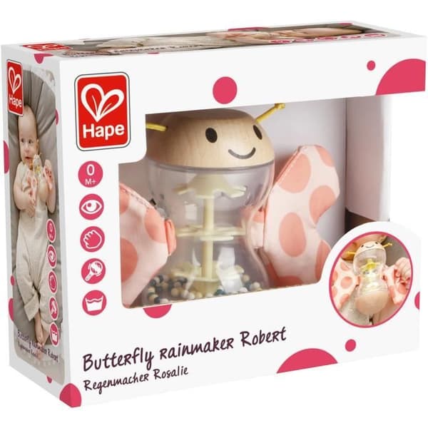 HAPE Butterfly Rainmaker Robert sensorisk leksak - Rosa - 106x65x111cm - Baby