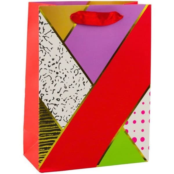 Presentpåse Lean Papperspåse med geometriska mönster 23 x 18 x 10,5 cm