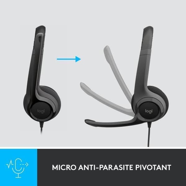 Hörlurar - Trådad - Logitech - H390 - USB - Störningsskydd - Svart