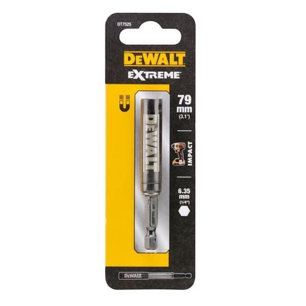 Magnetisk stöd för bitar - DeWalt - 79 mm - Snabbbyte - Manschett i rostfritt stål - Stötsäkerhet