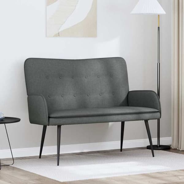 Soffa 2 platser Mörkgrå 115 x 61 x 87 cm tyg