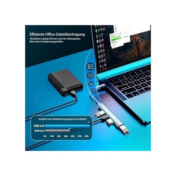 USB-hubb - Inca - IUSB-04TX - USB 3.0 5 Gbps - Aluminium - 4 portar