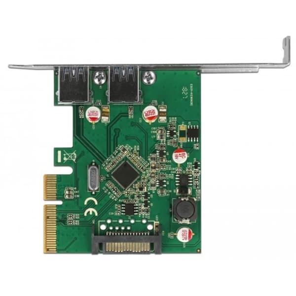 USB-adapter - DELOCK - 90298 - 2 x USB 3.1 Gen 2 - PCIe x4 - Låg profil
