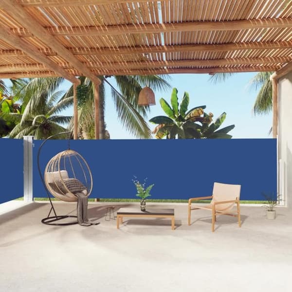 vidaXL Infällbar sidomarkis Blå 160x1000 cm 318034