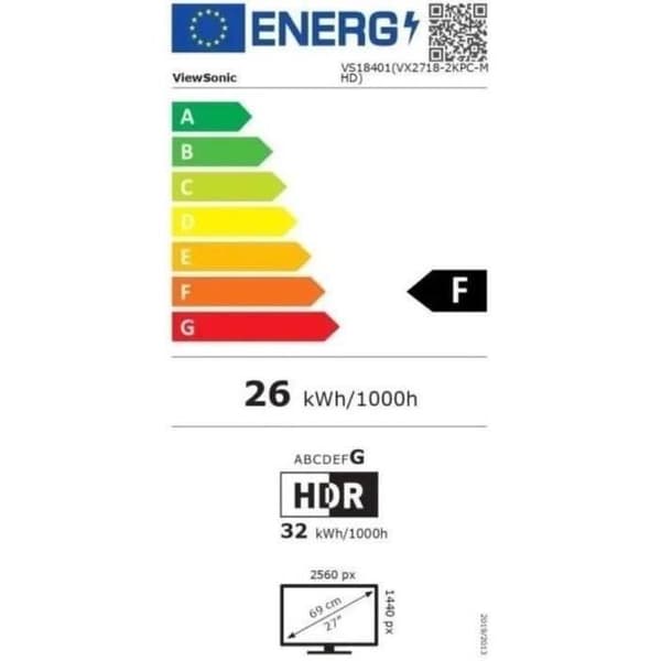 E-sportdataskärm Inkurvad - VIEWSONIC - 27" - QHD - 180Hz - VA-panel - 1ms - VS18401