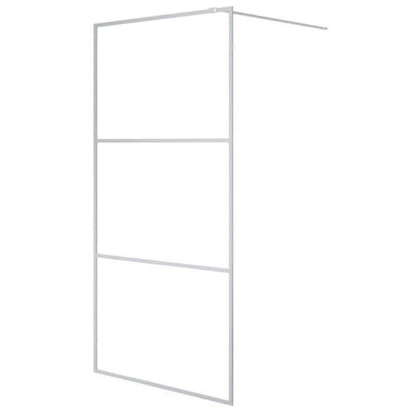 152117 vidaXL Duschvägg Silver 100x195 cm Transparent ESG Glas
