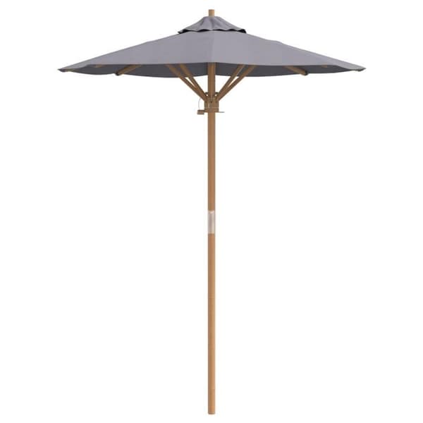 Trädgårdsparasol - Mörkgrå - 150x210 cm - Naturligt bambu - Fällbar och justerbar