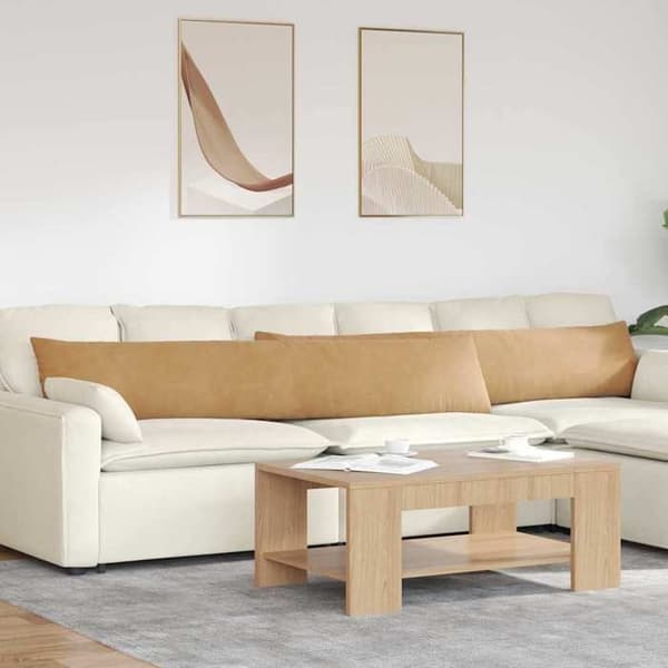 vidaXL Soffkuddar 2 st Brun 200 x 40 cm 42013893