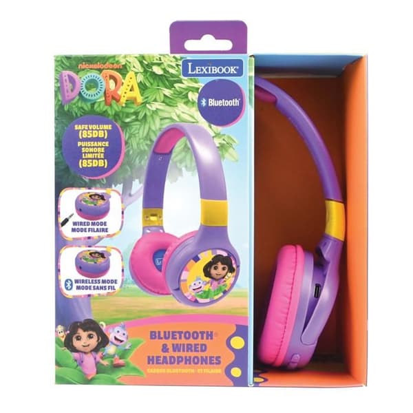 2-i-1 Dora Bluetooth och trådbundna hörlurar med ljudbegränsning
