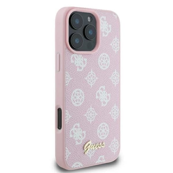 Coque för iPhone 16 Pro - Guess Peony Script MagSafe (GUHMP16LPGPGPYSP) - Rosa