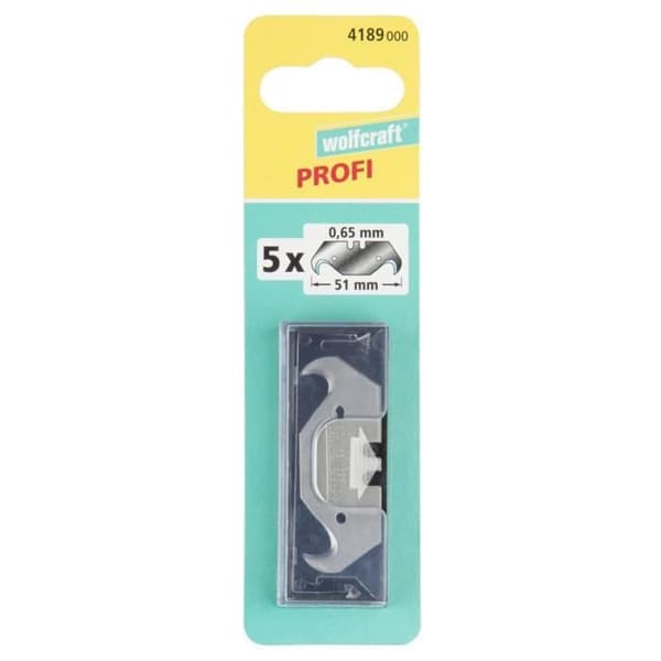 WOLFCRAFT - 5 krokblad prof. i kartong 0,65 mm