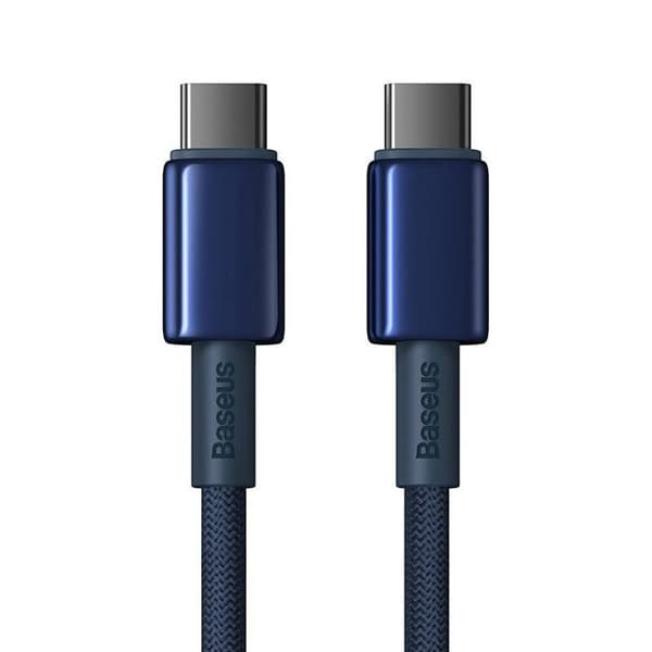 USB-C-kabel - BASEUS - Tungsten Gold - 100 W - 1 m - Blå