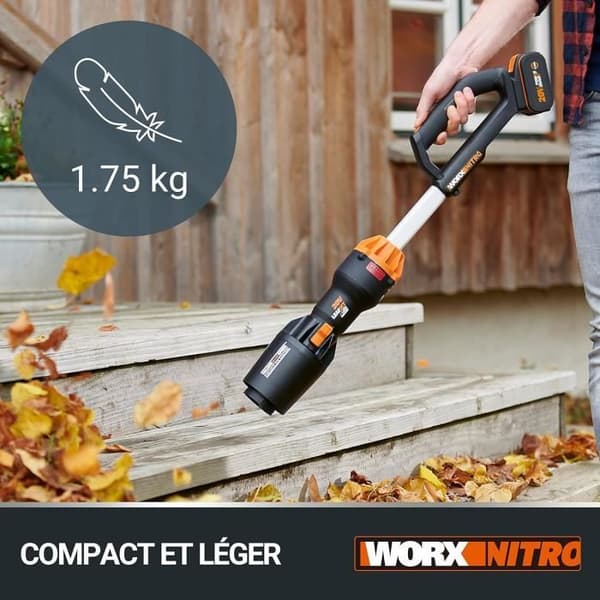 Lövblås - WORX - NITRO - Borstlös - 20V - 209 km/h