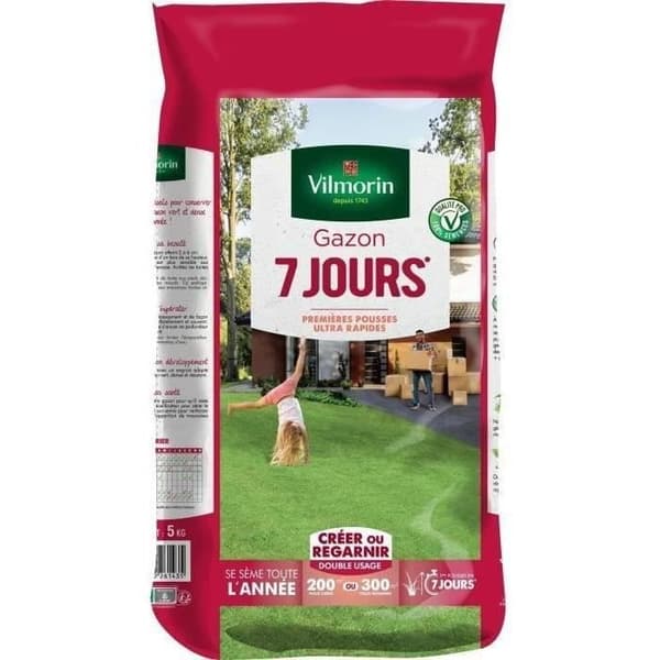 VILMORIN Gräsfrön 7 dagar - 5 kg