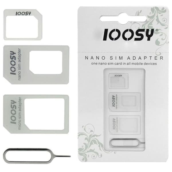 Noosy 3 i 1 nano SIM till micro SIM och micro SIM till standard SIM-kort adapterkit