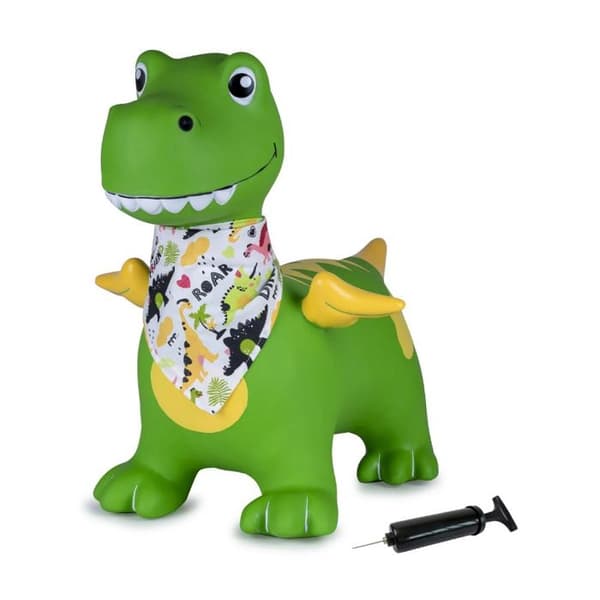 Grön vingad hoppande dinosaurie HoppyDoo med pump