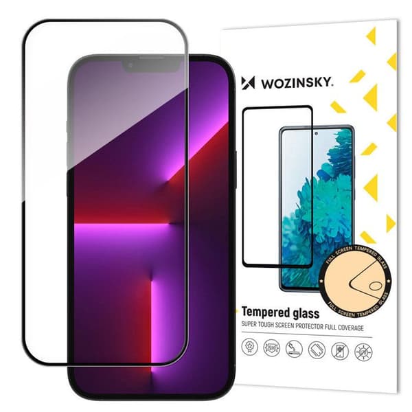 Hel härdat glas med ram för iPhone 15 Plus svart