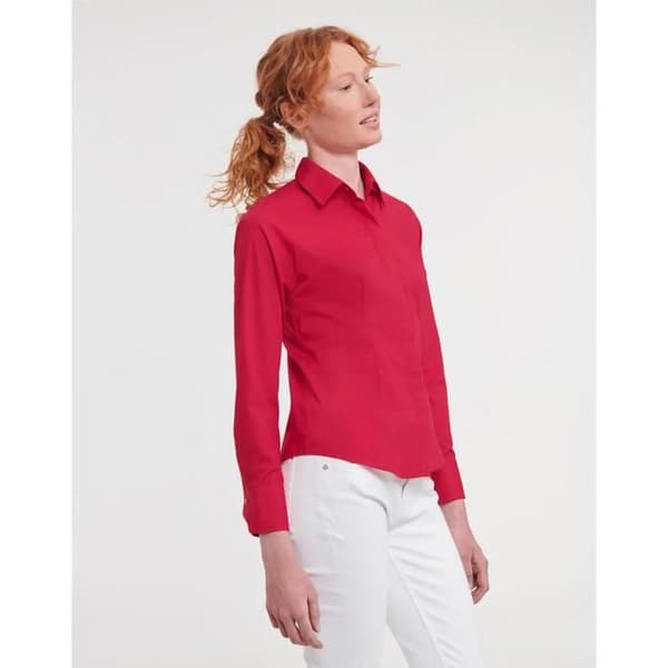 Långärmad skjorta dam Russell Athletic Fitted Poplin