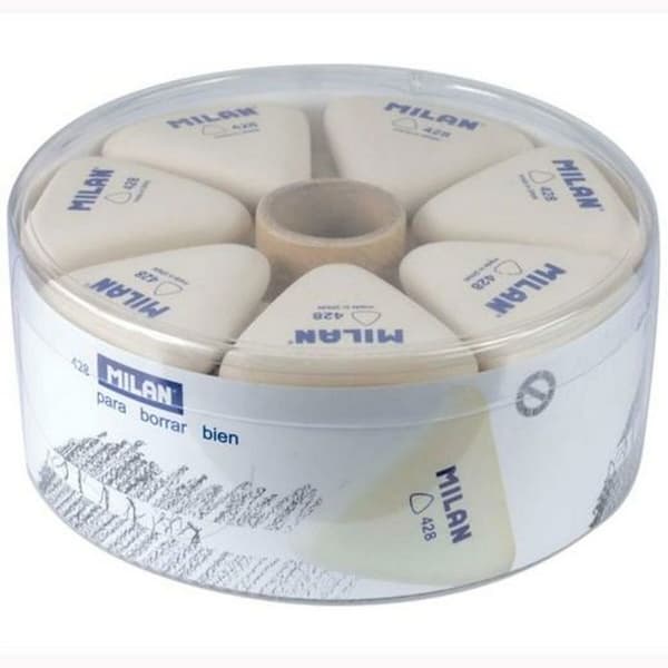 Triangulär suddgummi - Milano - Cuddle-kollektionen - 28-pack - Vit - 5,1 x 4,6 x 1,3 cm