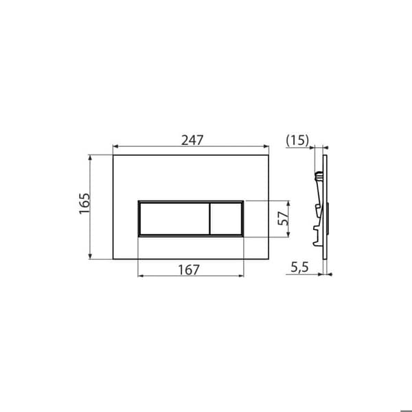Alca - Double-touch kontrollpanel, mattsvart (M578)