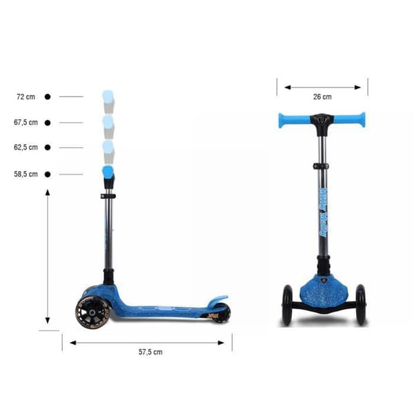 Scooter - MILLY MALLY - Gelé - Blå - 3 hjul - Fällbar och lätt