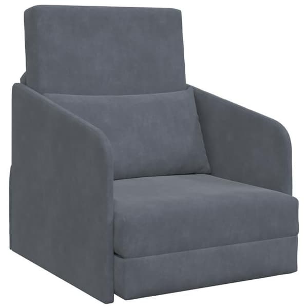 Mörkgrå sammet 2-i-1 sängsoffa 65×80×83 cm — 1 plats, fläckavvisande tyg