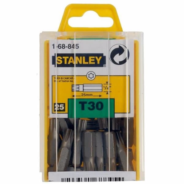 Skruvbits - STANLEY - T30 - 25mm - 25 bitar - Torx 1/4" standard