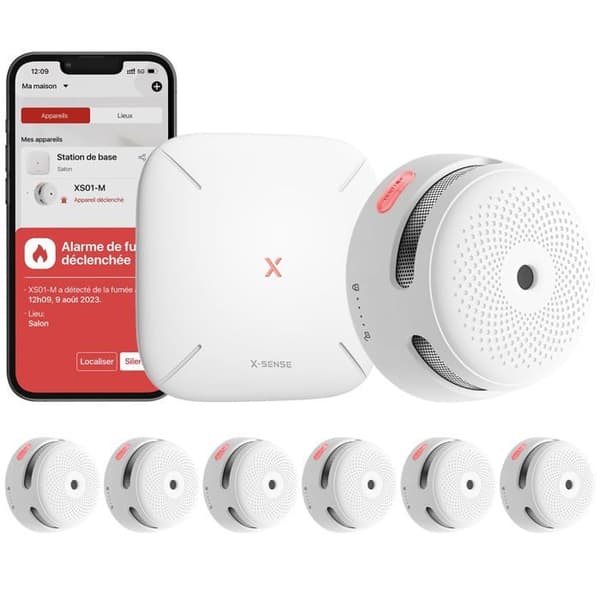 Röksensor - X-sense - SBS50 - Push-notiser - Sammanlänkad - 100 dB