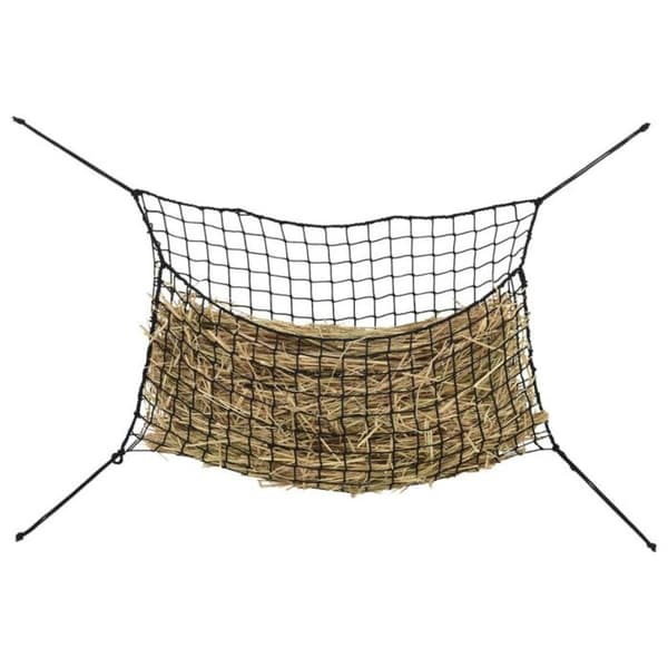 Hö nät 2 st rektangulär svart 150x90 cm PP