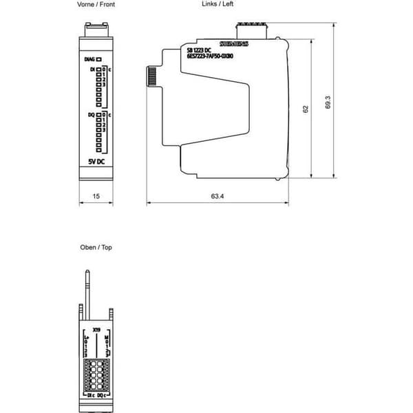 Siemens 6ES7223-7BF50-0XB0 6ES72237BF500XB0 API - Digital ingångsmodul