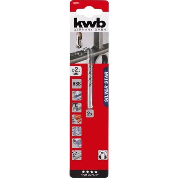 Borr - KWB - 206525 - Legerat stål - 2,5 mm