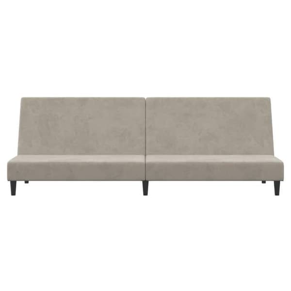 vidaXL 2-sits bäddsoffa ljusgrå sammet 375732