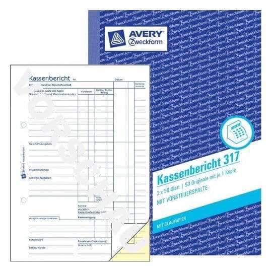 Avery 317, blå, vit, papper, 148 mm, 210 mm
