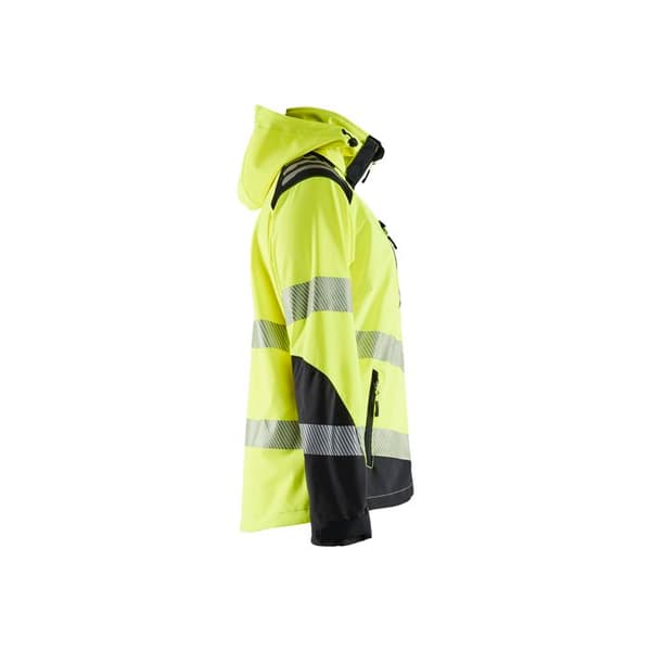 Högsynlig softshell arbetsjacka DAM BLAKLADER - Gul - Svart