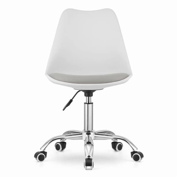 Svängbar stol ALBA - vit och grå, OSKAR, tidlös design
