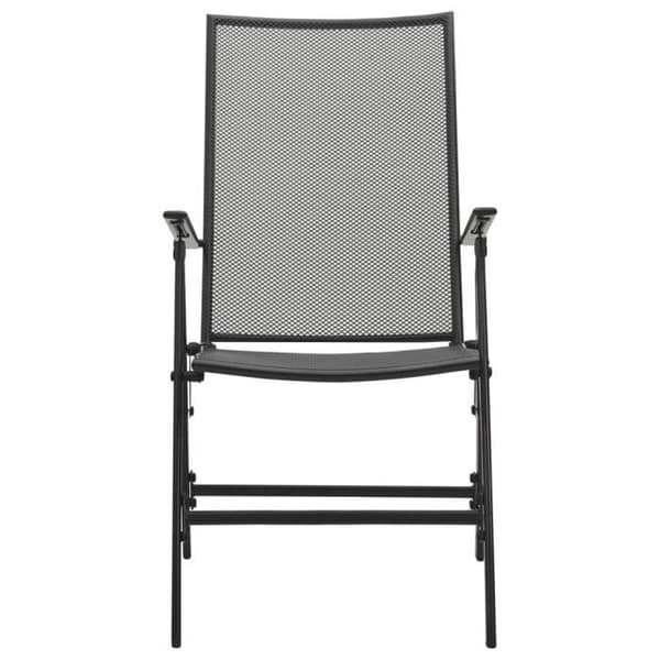 vidaXL Folding Mesh Stolar 4 st Stål Antracit