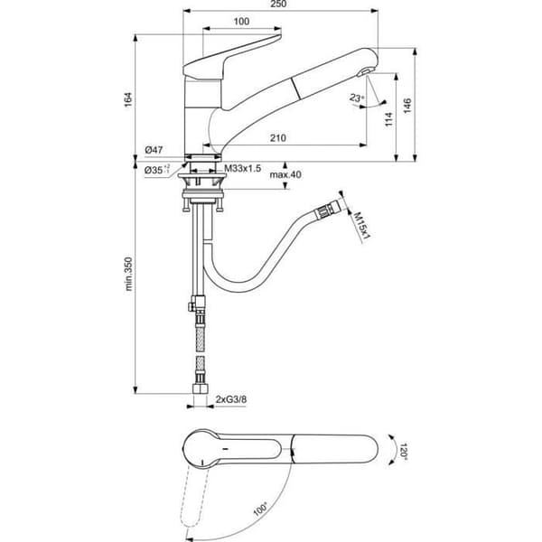 Mitiger - Ideal Standard - Ceraflex BC143AA - Kromad - Brons - 38 mm
