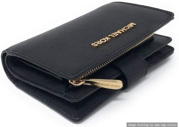 Plånbok - Michael Kors - Zip Around Bifold - Svart läder - Medium storlek - Dam