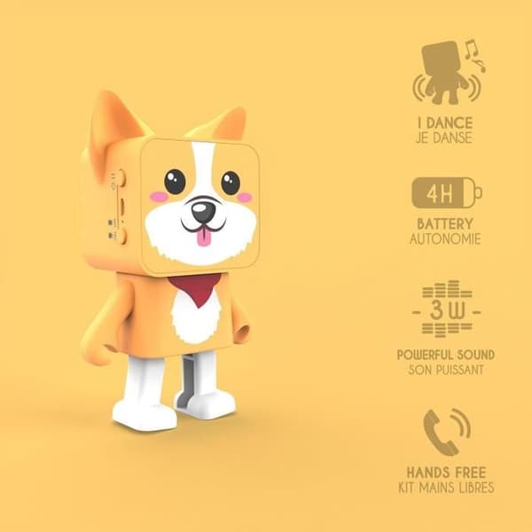 Bärbar Högtalare - Mob Corgi - Dansande Corgi - Bluetooth 4.2 - 3W - Batteritid 5h