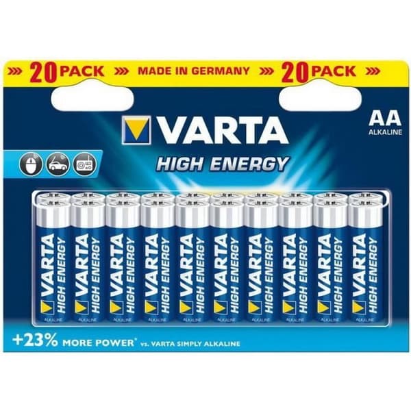 20 VARTA Long Life LR6 AA-batterier