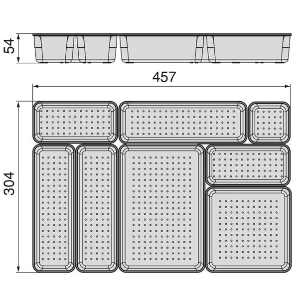 Emuca 8-pack organisatörskuber för lådor, Plast, Transparent